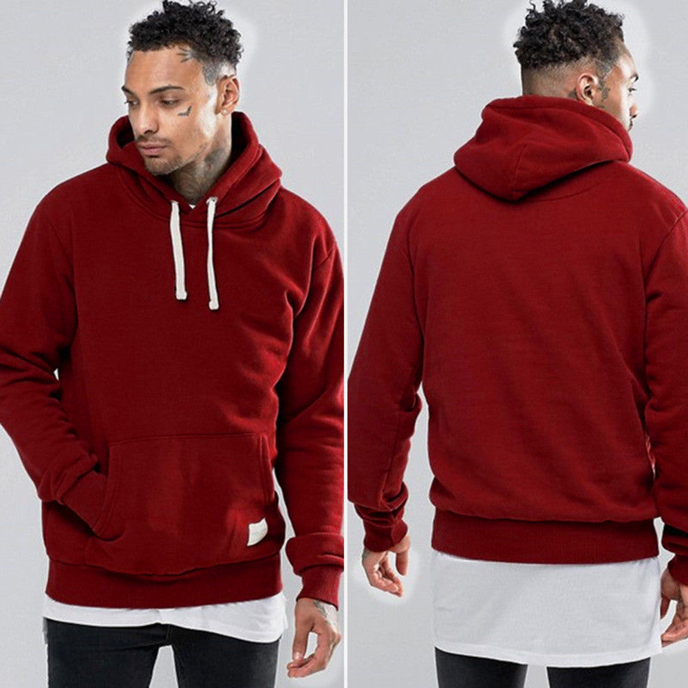 Men Winter Fleece Pocket Hoodie Warm Sweatshirt Outwear Sweater Pullover