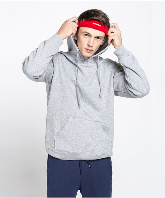 Autumn and winter sports leisure men's cotton and cashmere Hoodie Hoody thick solid blank hoodies coat